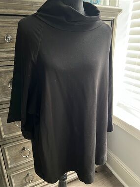 Bryan Walker Sweatshirt Blouse Bamboo Organic Cotton Black Lagenlook EUC